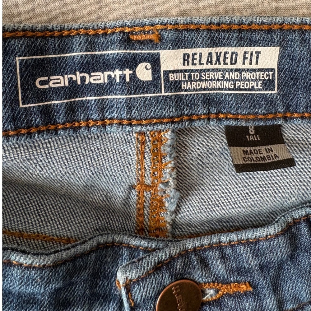 Carhartt Rugged Flex Relaxed Fit Jeans Womens 8 Tall - Picture 2 of 5
